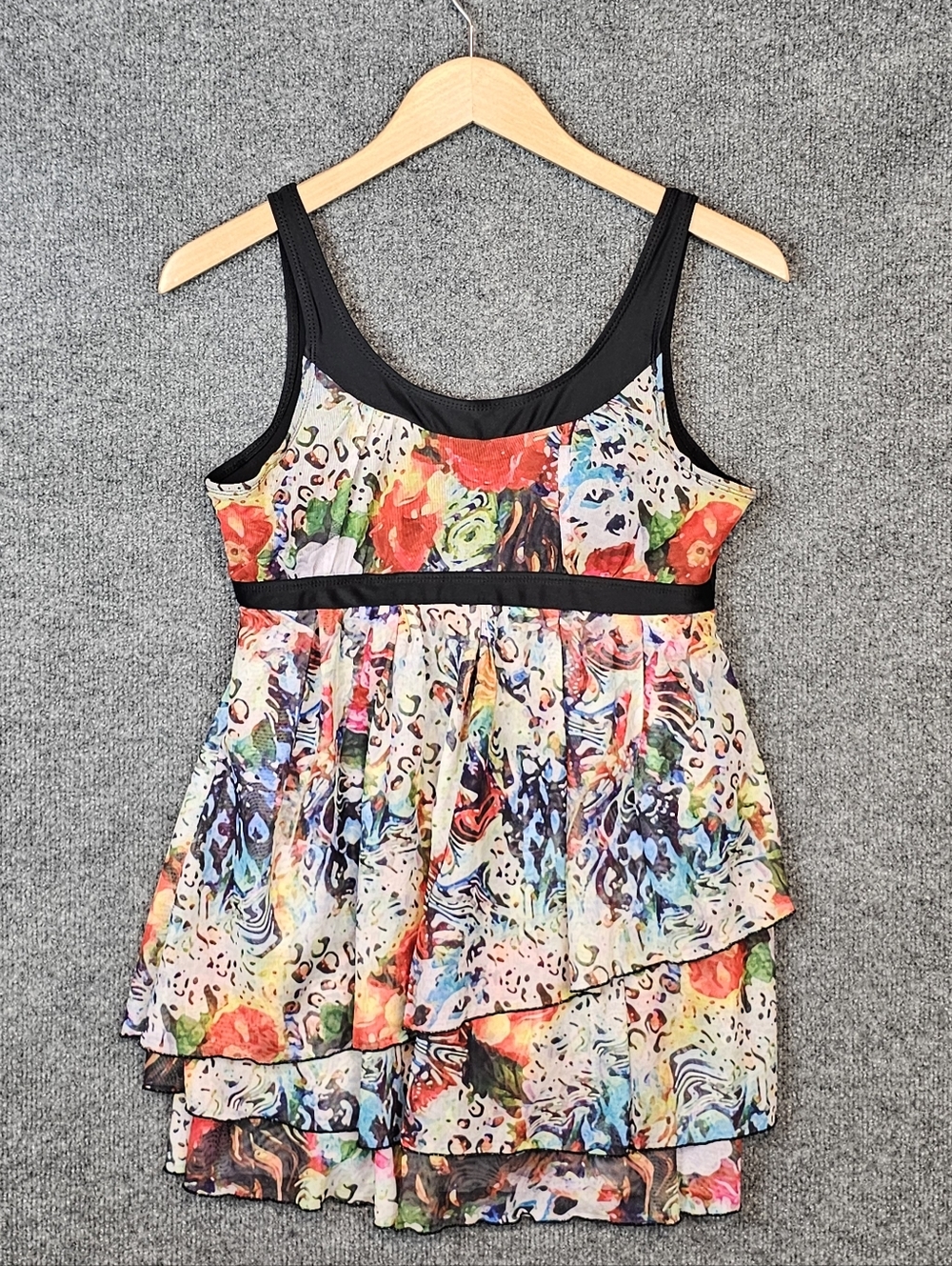 Woman's Tropical Paradise Layered Swimdress Size- Small